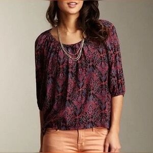 Joie - Newbury Silk Short Sleeve Peasant Blouse - Size S